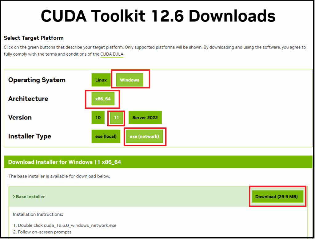 CUDA Toolkit 12.6 다운로드
